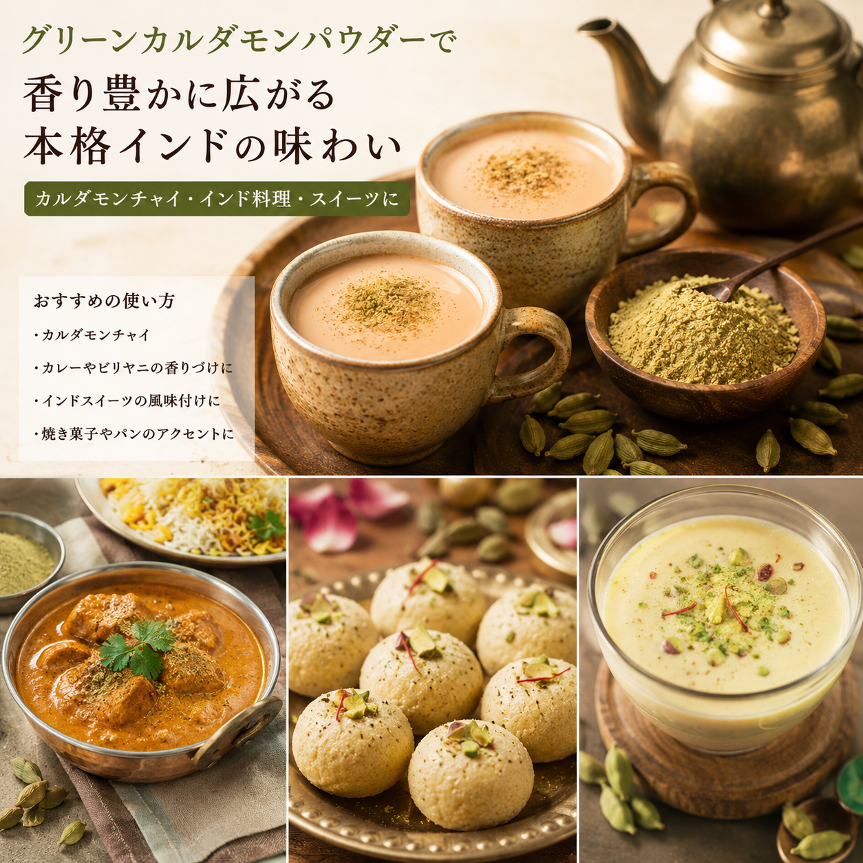 SARTAJ グリーンカルダモンパウダー 業務用 500g×40個 ケース販売 Green Cardamom Powder インド産